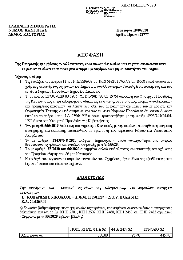 Πρώτη σελίδα του εγγράφου