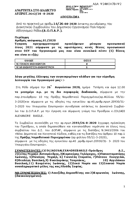 Πρώτη σελίδα του εγγράφου