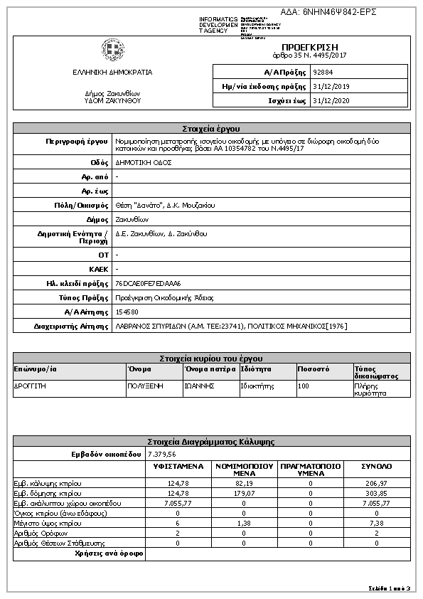 Πρώτη σελίδα του εγγράφου