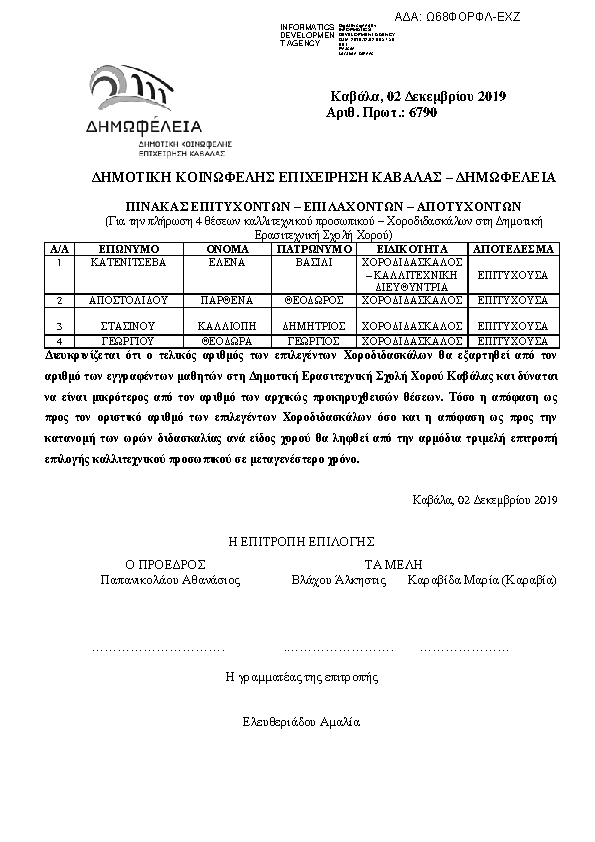 Πρώτη σελίδα του εγγράφου