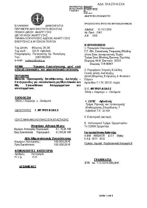 Πρώτη σελίδα του εγγράφου