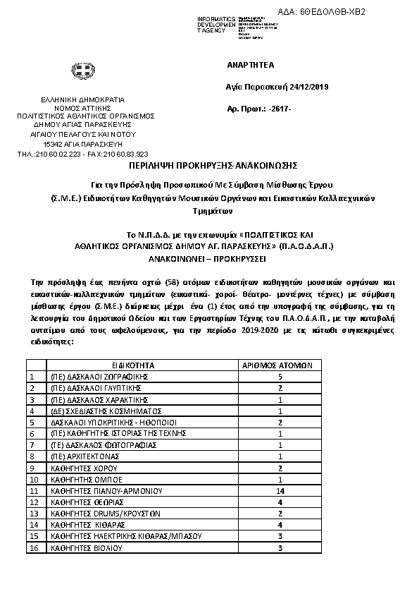 Πρώτη σελίδα του εγγράφου