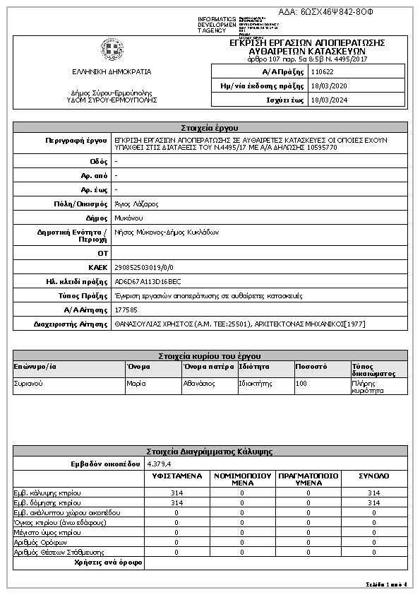 Πρώτη σελίδα του εγγράφου