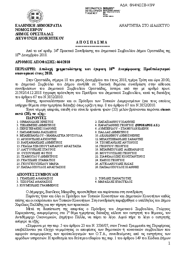 Πρώτη σελίδα του εγγράφου