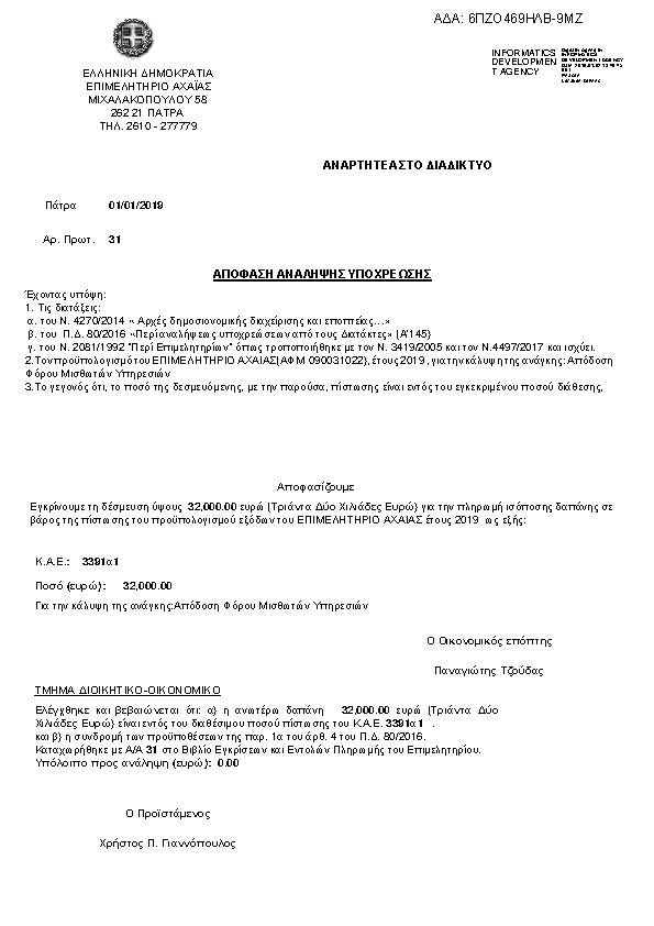 Πρώτη σελίδα του εγγράφου