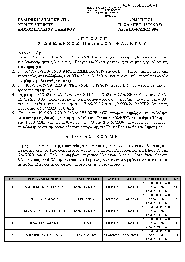 Πρώτη σελίδα του εγγράφου