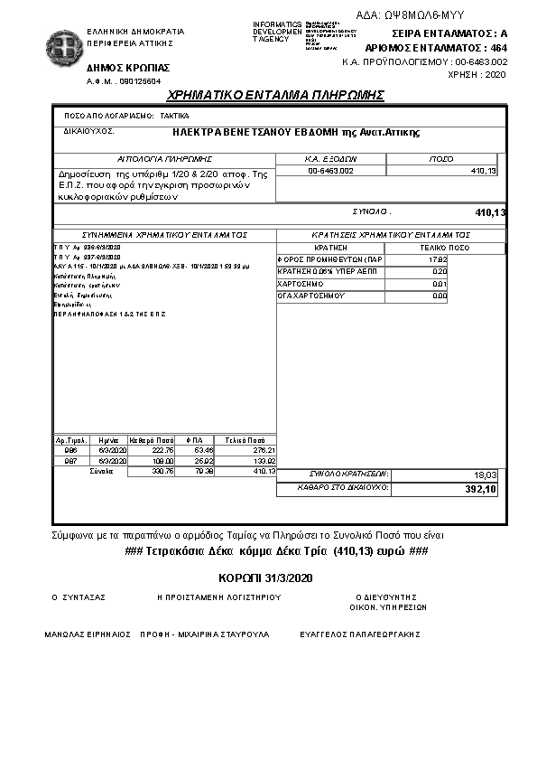 Πρώτη σελίδα του εγγράφου