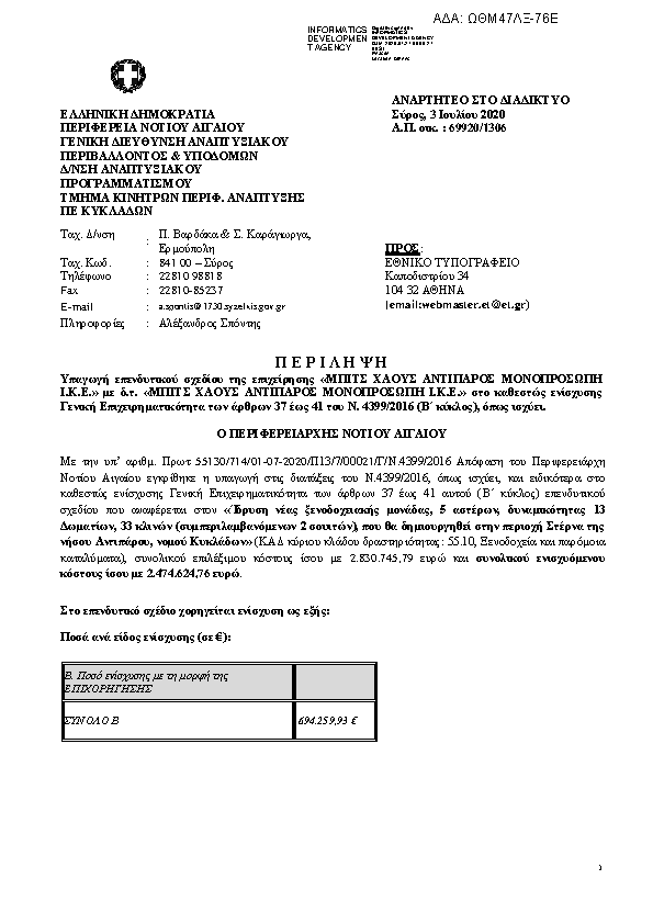 Πρώτη σελίδα του εγγράφου