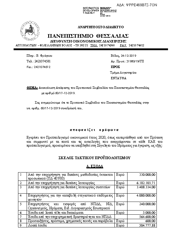 Πρώτη σελίδα του εγγράφου