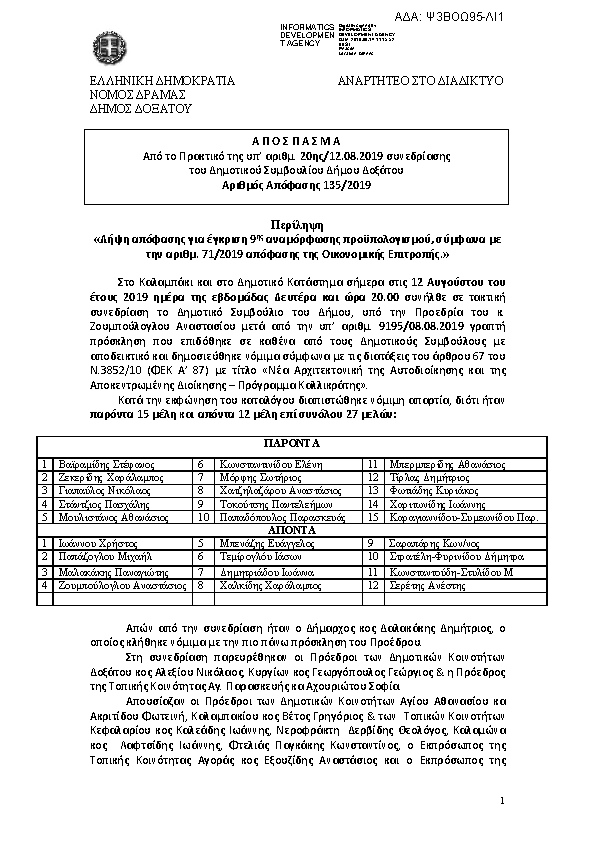 Πρώτη σελίδα του εγγράφου