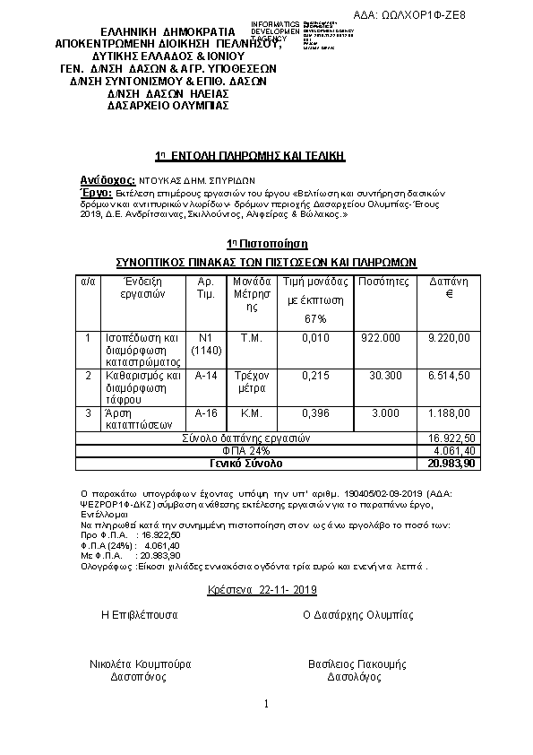 Πρώτη σελίδα του εγγράφου