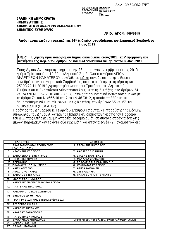 Πρώτη σελίδα του εγγράφου