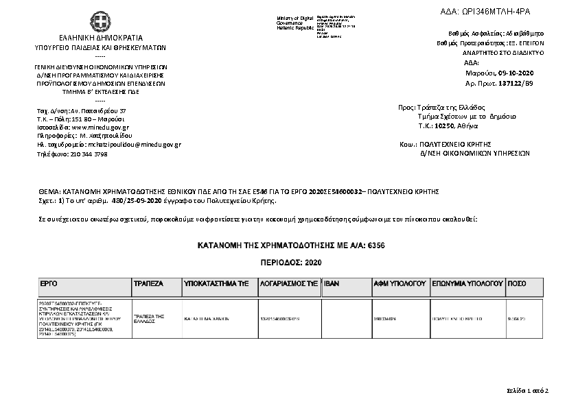 Πρώτη σελίδα του εγγράφου