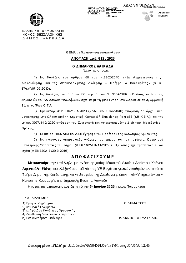 Πρώτη σελίδα του εγγράφου