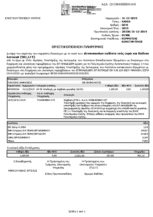 Πρώτη σελίδα του εγγράφου