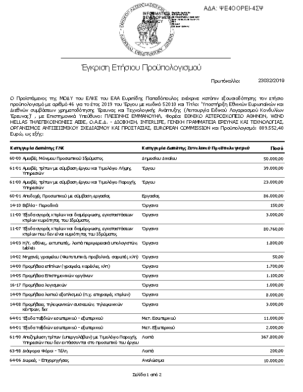 Πρώτη σελίδα του εγγράφου