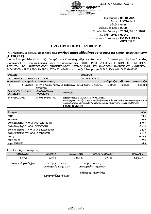 Πρώτη σελίδα του εγγράφου