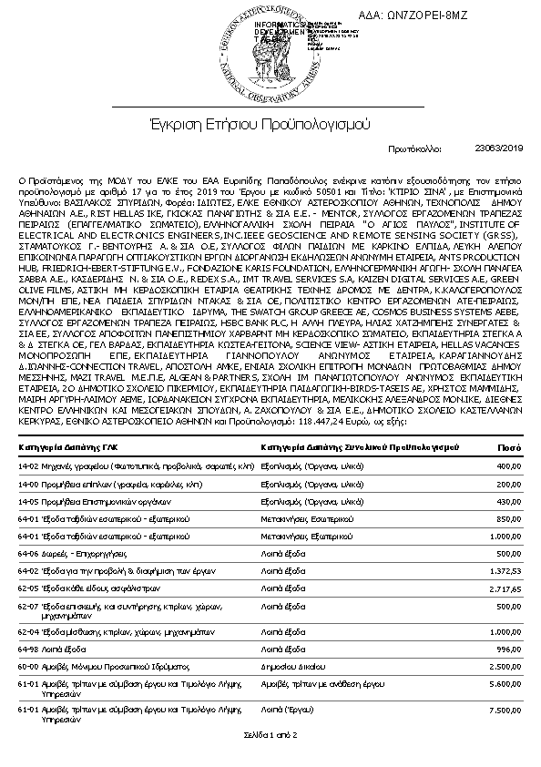 Πρώτη σελίδα του εγγράφου