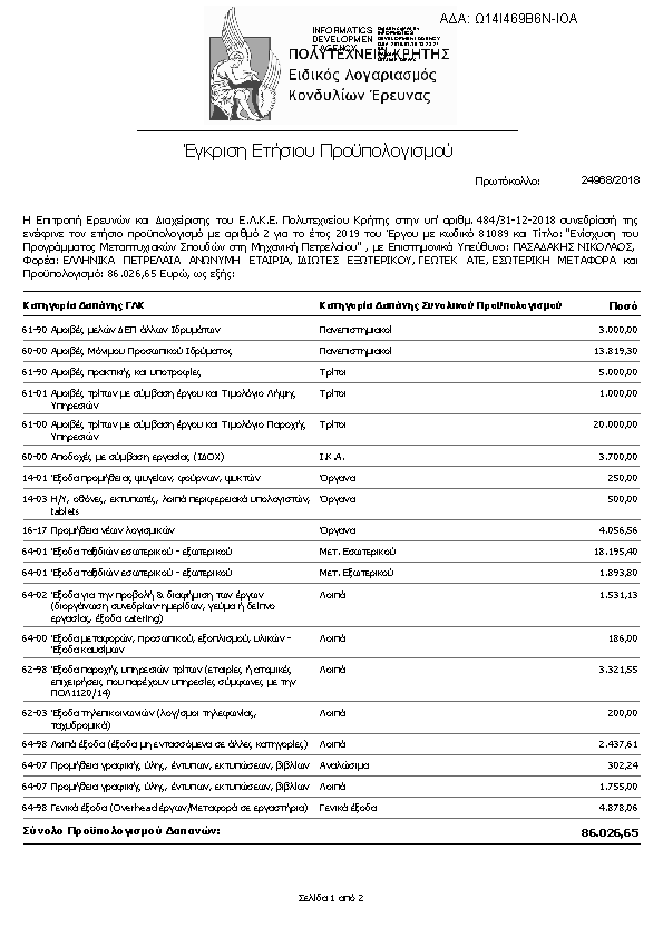 Πρώτη σελίδα του εγγράφου