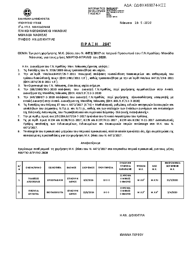 Πρώτη σελίδα του εγγράφου