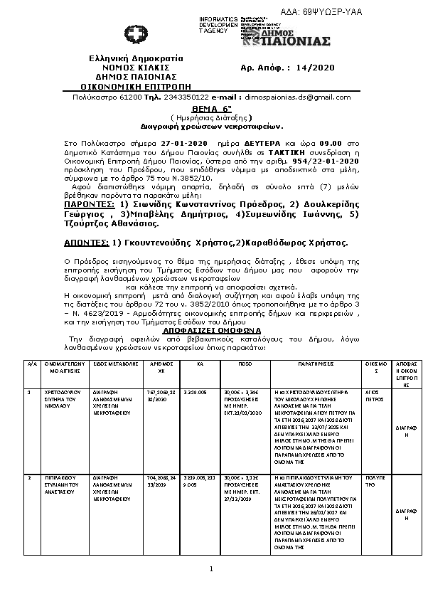 Πρώτη σελίδα του εγγράφου