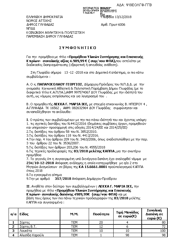 Πρώτη σελίδα του εγγράφου