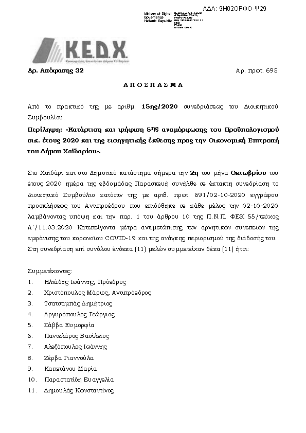 Πρώτη σελίδα του εγγράφου