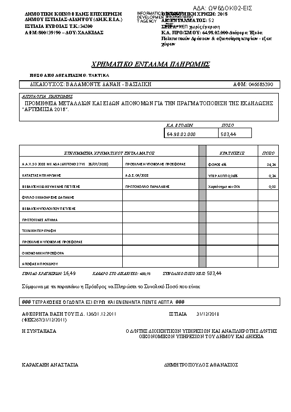 Πρώτη σελίδα του εγγράφου