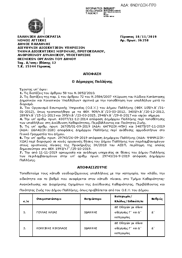 Πρώτη σελίδα του εγγράφου