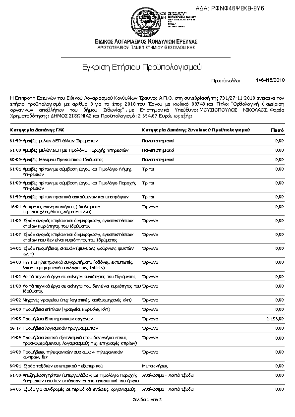 Πρώτη σελίδα του εγγράφου