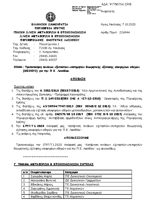 Πρώτη σελίδα του εγγράφου