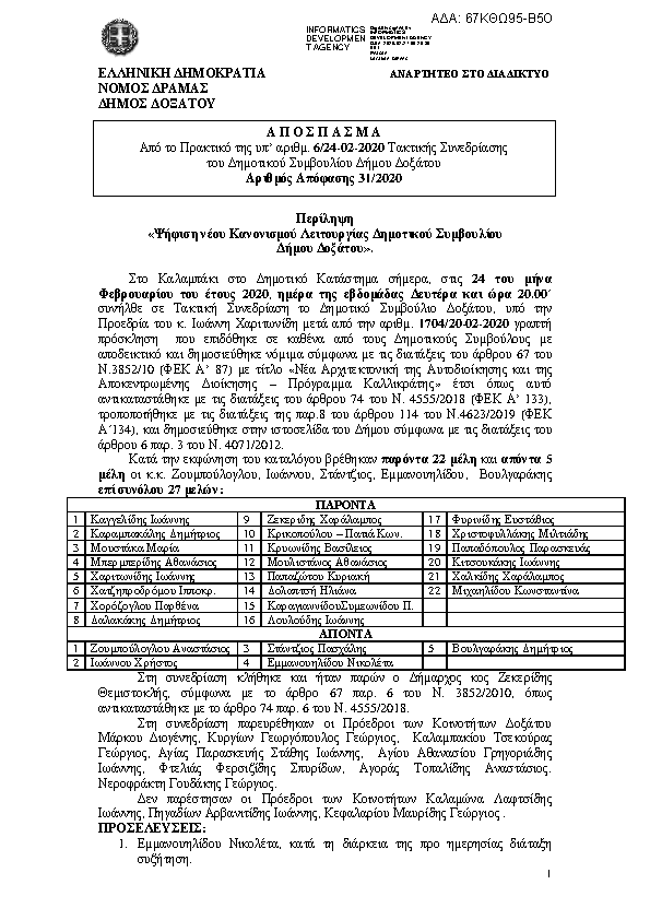 Πρώτη σελίδα του εγγράφου