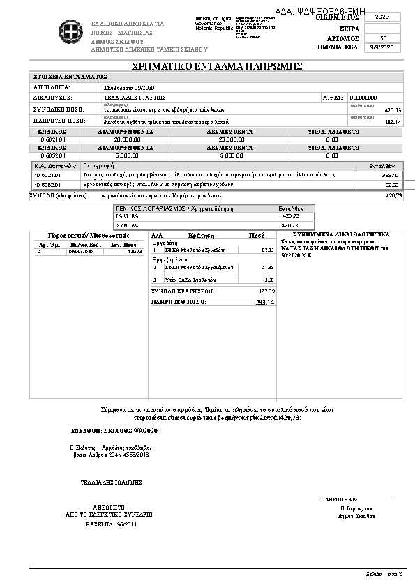 Πρώτη σελίδα του εγγράφου