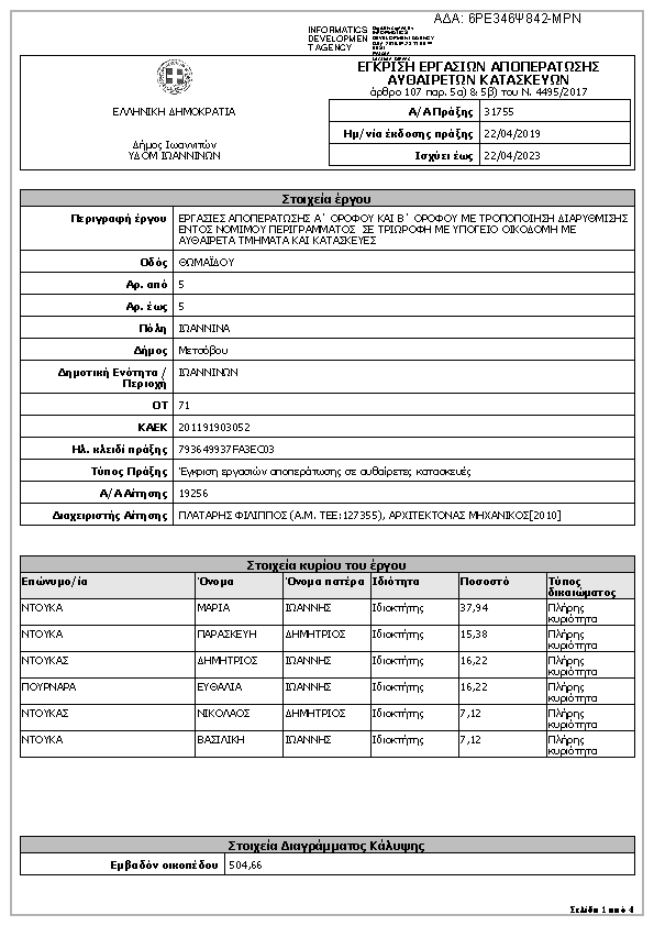 Πρώτη σελίδα του εγγράφου