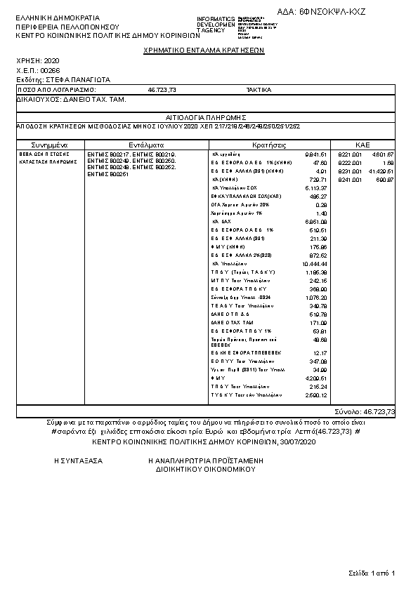 Πρώτη σελίδα του εγγράφου