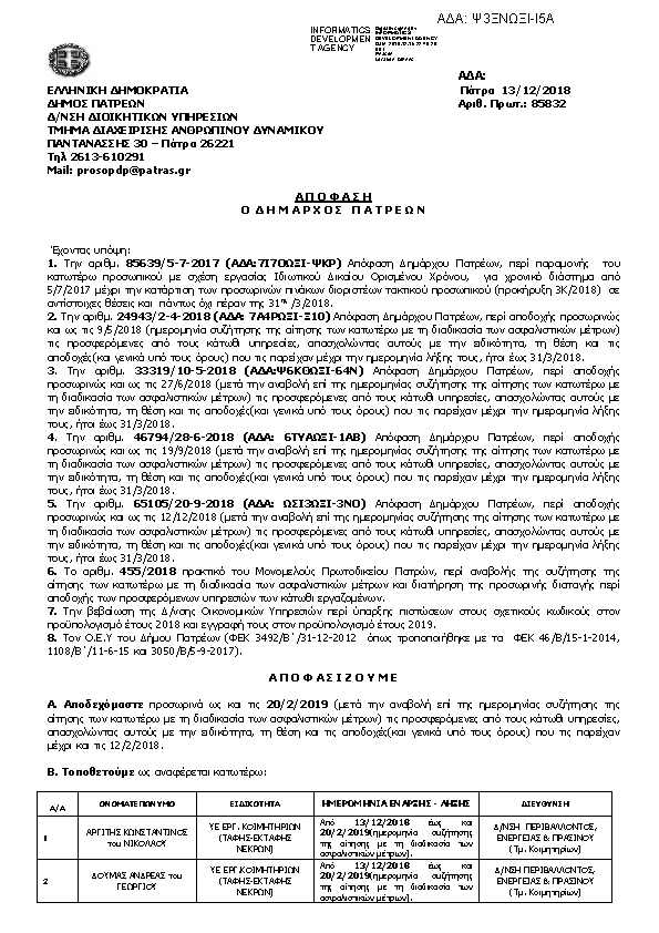 Πρώτη σελίδα του εγγράφου