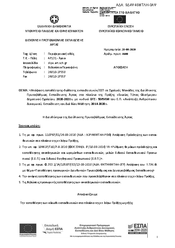 Πρώτη σελίδα του εγγράφου