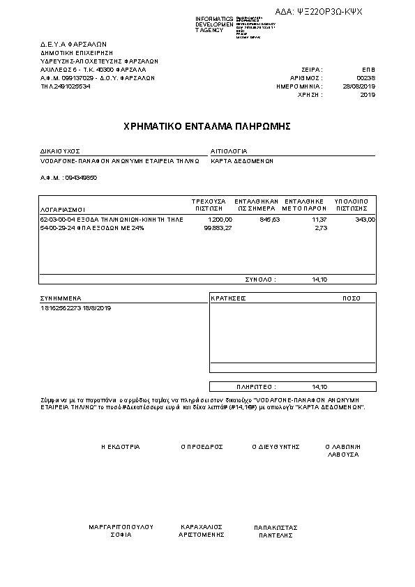 Πρώτη σελίδα του εγγράφου