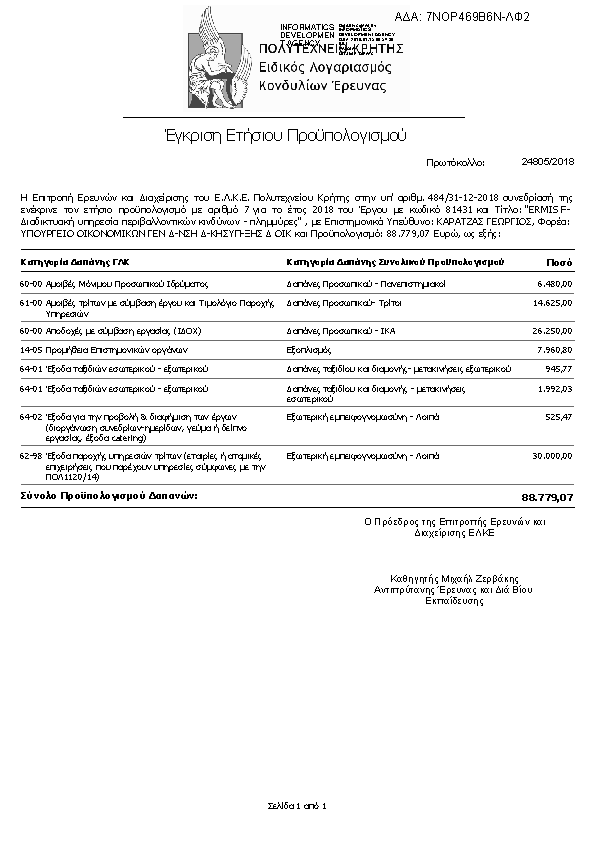 Πρώτη σελίδα του εγγράφου