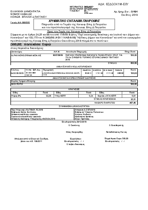 Πρώτη σελίδα του εγγράφου