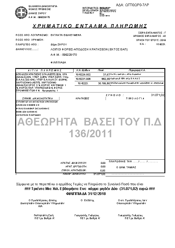 Πρώτη σελίδα του εγγράφου