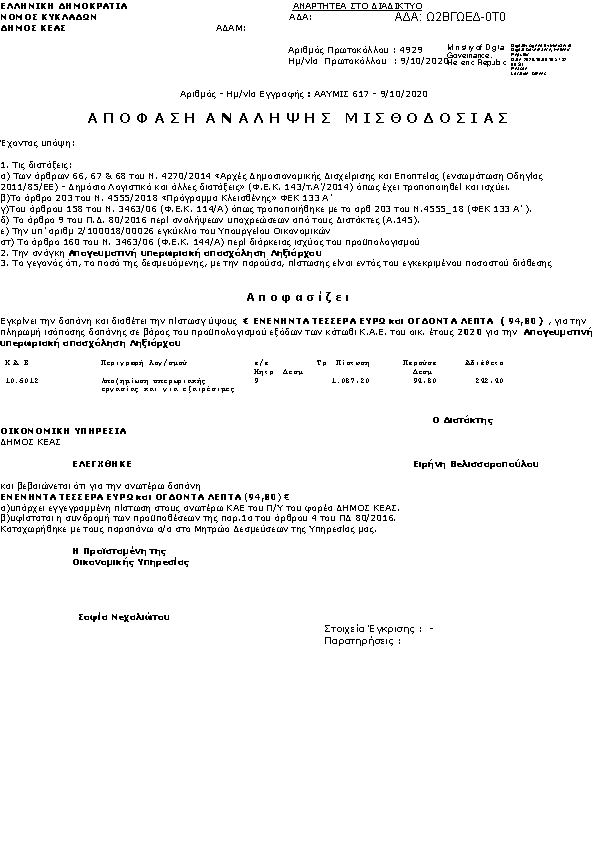 Πρώτη σελίδα του εγγράφου