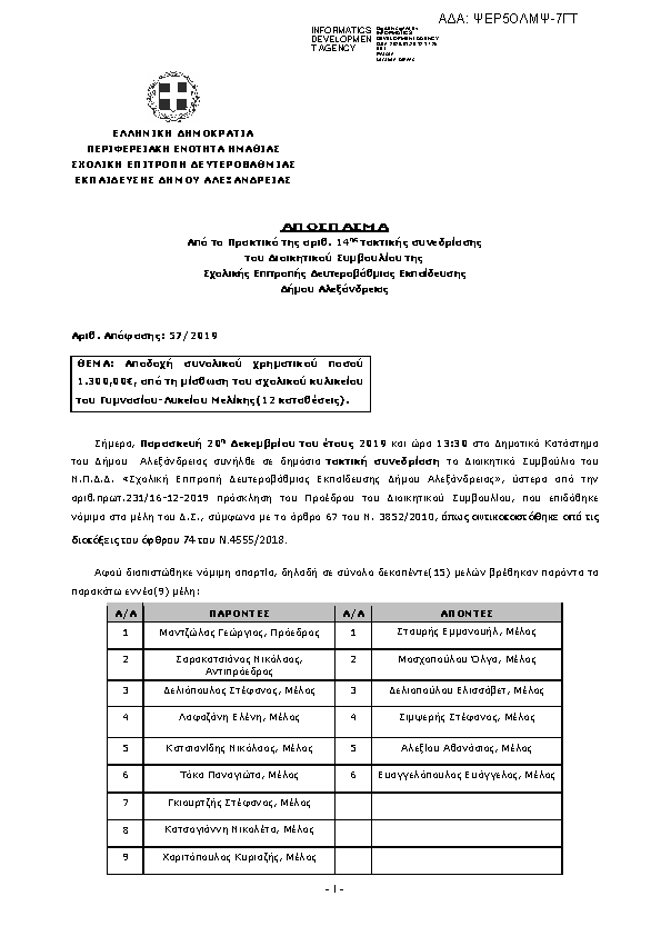 Πρώτη σελίδα του εγγράφου