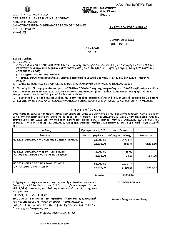 Πρώτη σελίδα του εγγράφου