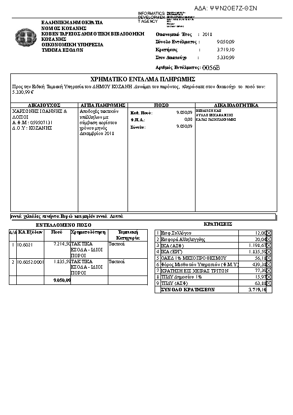 Πρώτη σελίδα του εγγράφου