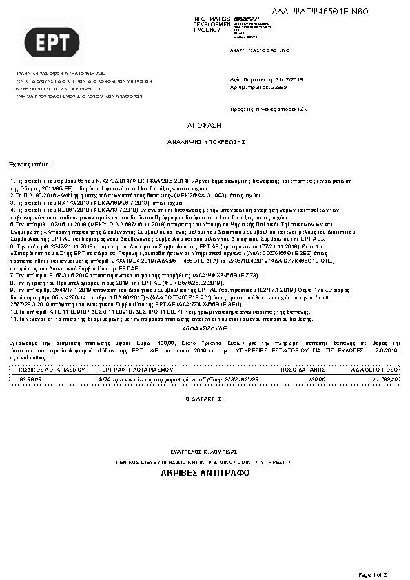 Πρώτη σελίδα του εγγράφου