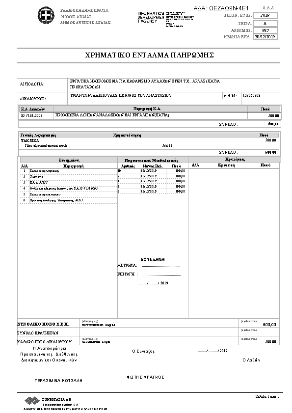 Πρώτη σελίδα του εγγράφου