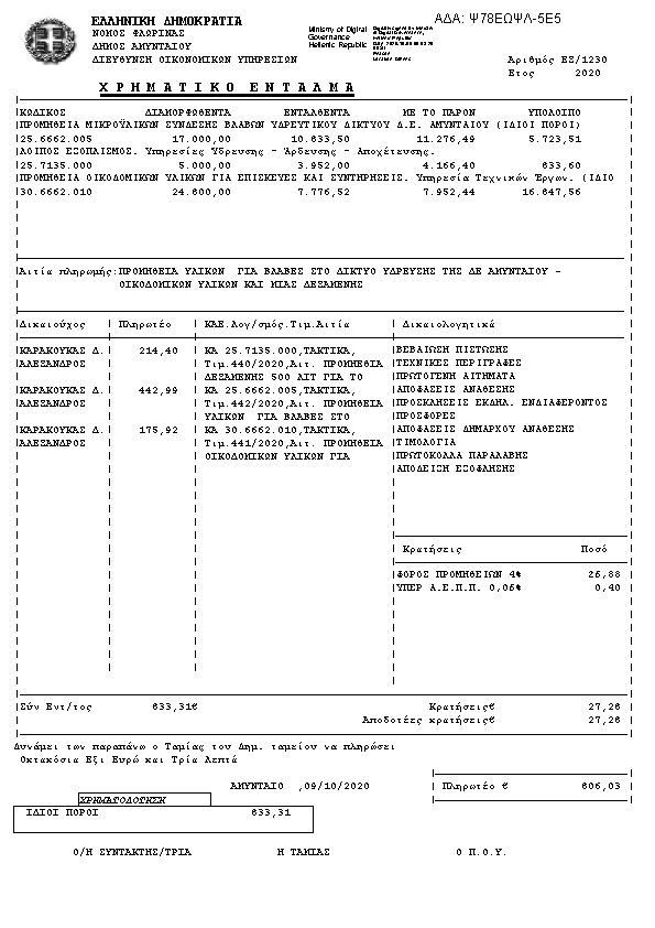 Πρώτη σελίδα του εγγράφου