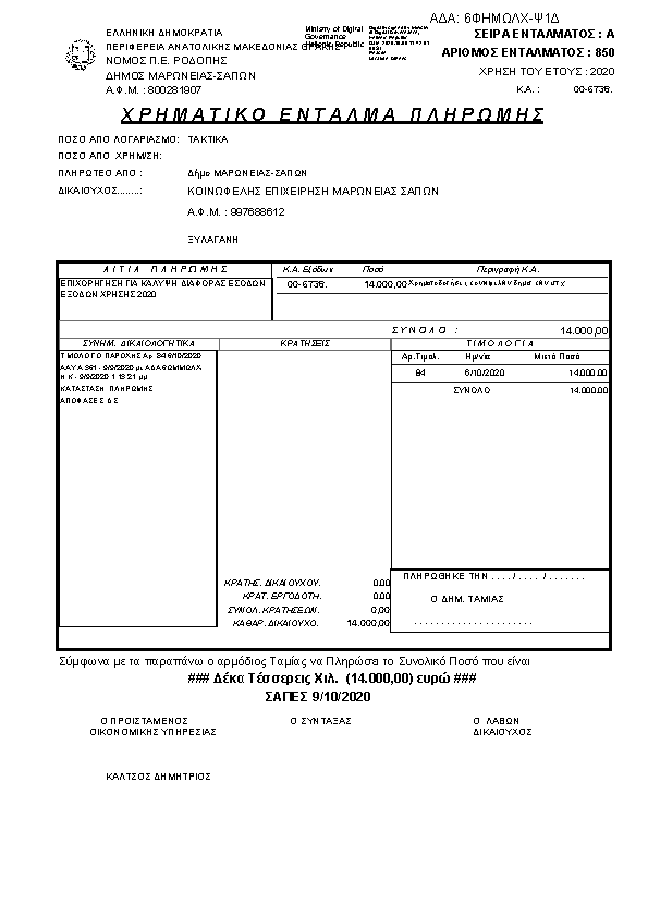 Πρώτη σελίδα του εγγράφου