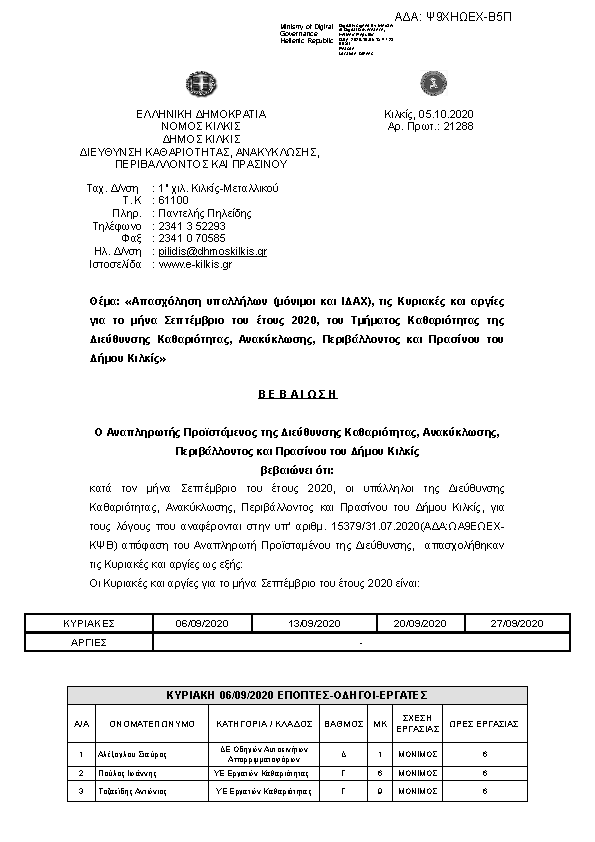 Πρώτη σελίδα του εγγράφου